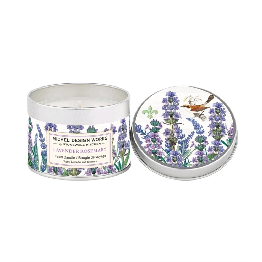 Michel Design Works Lavender Rosemary Travel Candle 5.5oz Soy Wax Tin NEW